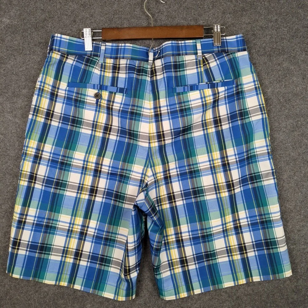Jack Nicklaus Mens Plaid Golf Shorts‎ Size 36 Blue Green Yellow Polyester